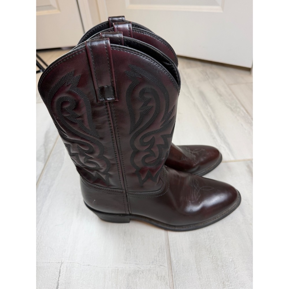 Cody James Mens Dark Cherry Leather Western Cowboy Boots CJ4216 Size 11.5D